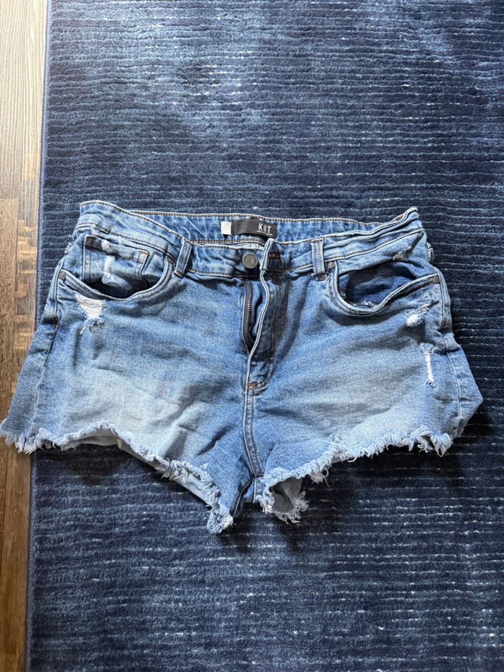 Kut from the Kloth Light Blue Distressed Denim Cutoff Shorts